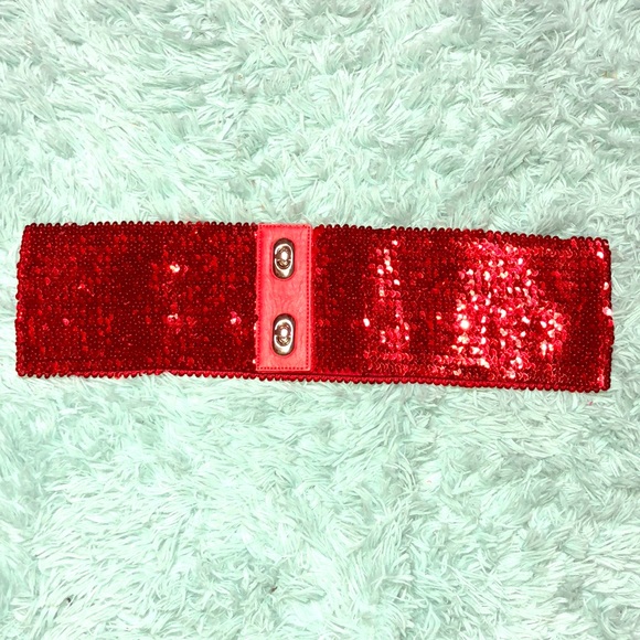 red sequin belt